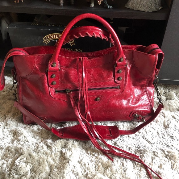 Balenciaga Handbags - Authentic Balenciaga City Bag Vivid Red